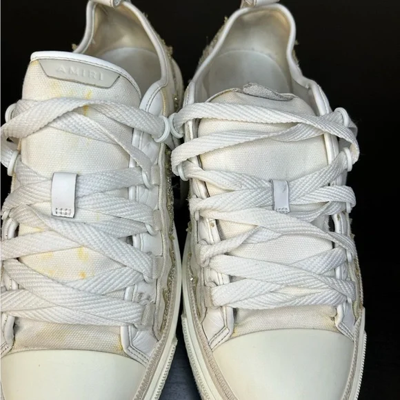 AMIRI Cream Sneakers with Silver Stars - Picture 5 of 10